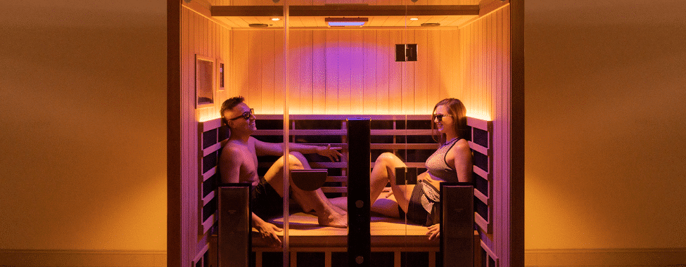 Couple Using Clearlight Chromotherapy in Infrared Sauna