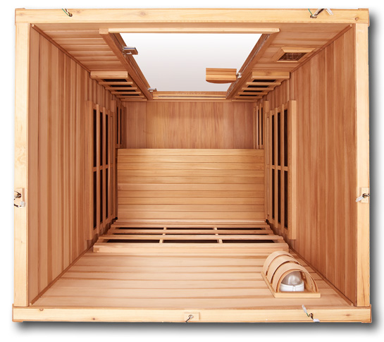 Overhead view of Clearlight Premier IS-2 Infrared Sauna