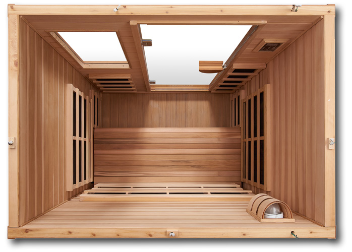 Overhead view of Clearlight Premier IS-3 Infrared Sauna