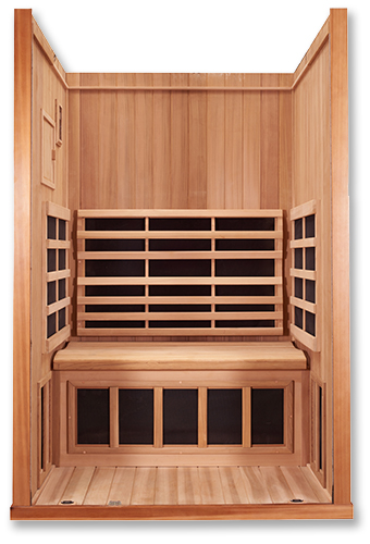 Open front view of Clearlight Sanctuary 2 Full Spectrum Infrared Sauna