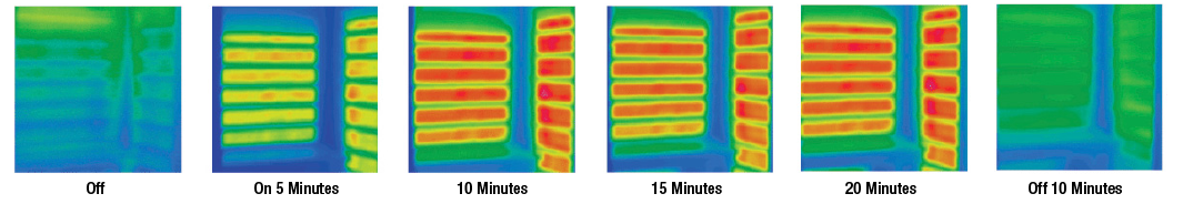 Infrared imagery at different time intervals