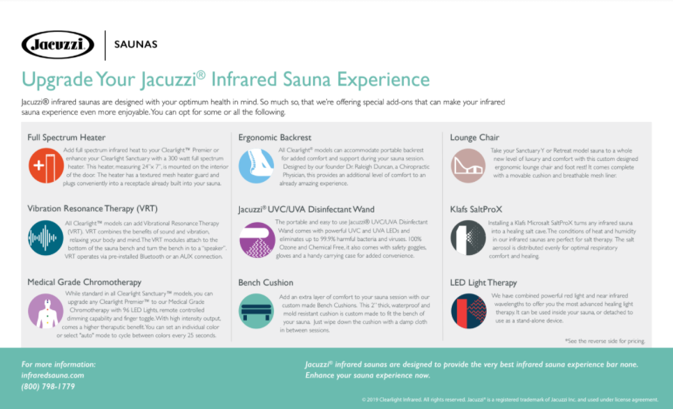 Upgrade your jacuzzi infrared sauna experience