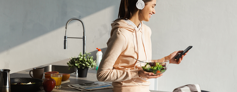 Woman Eating Healthy Meal for Winter Health