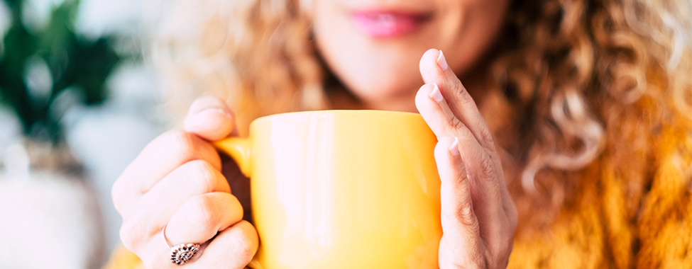 drinking from mug