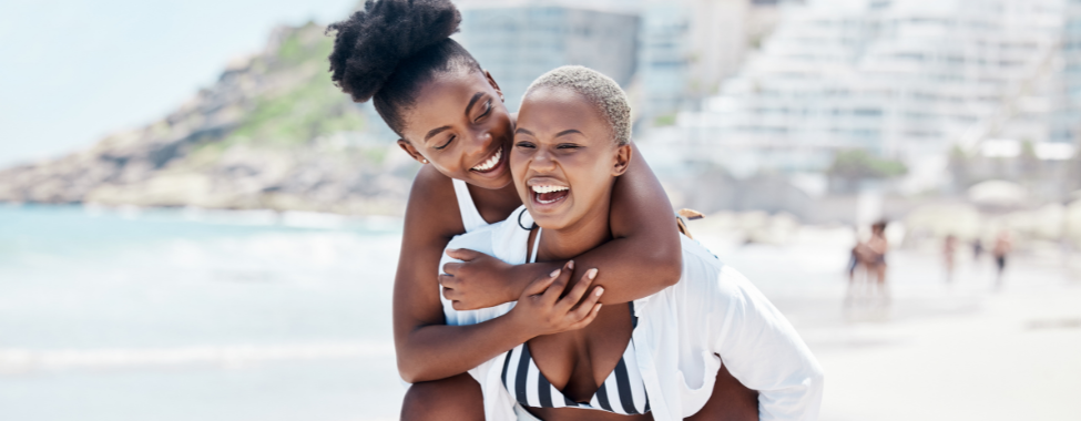 Happy Couple Staying Healthy on Vacation