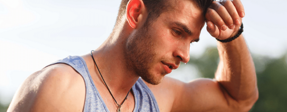 Man Sweating in Summer