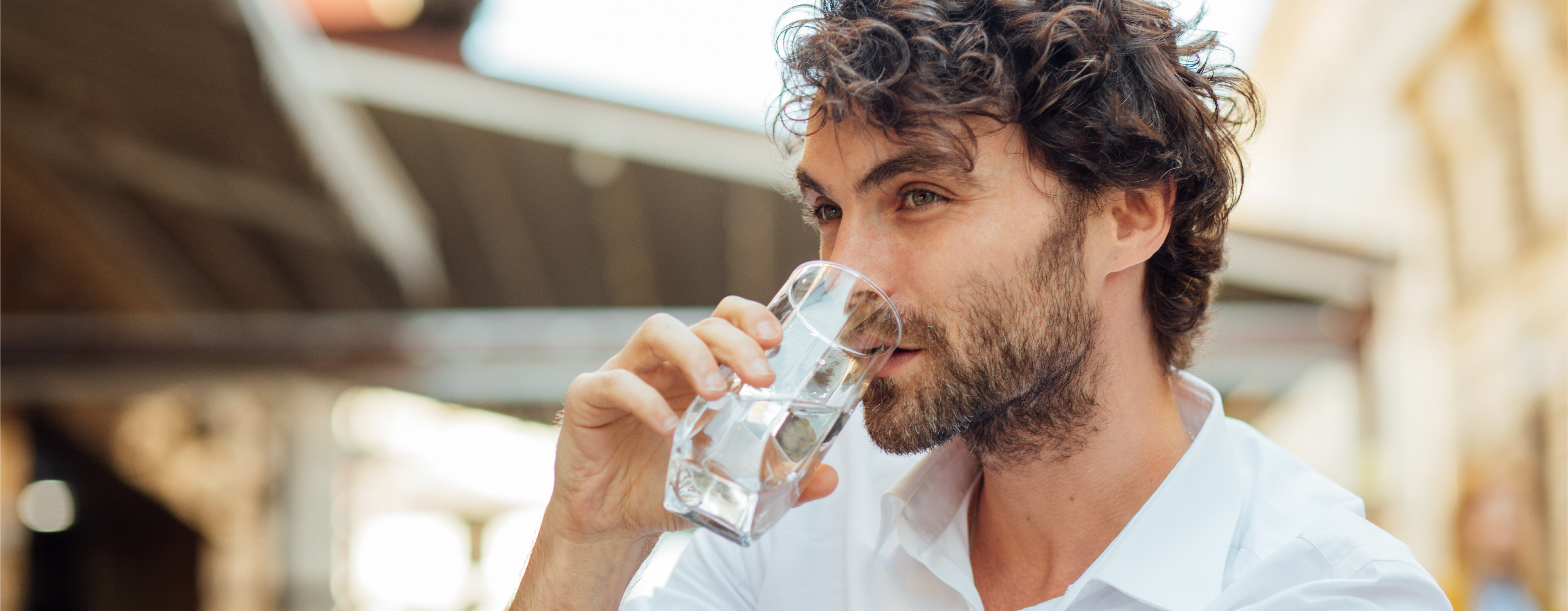 Man Drinking Water for Hydration for Health