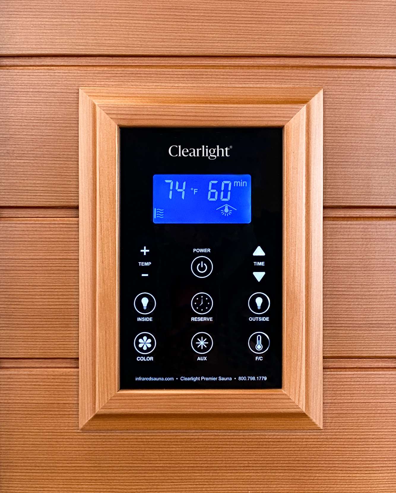 Clearlight Premier IS-2 Infrared Sauna digital keypad