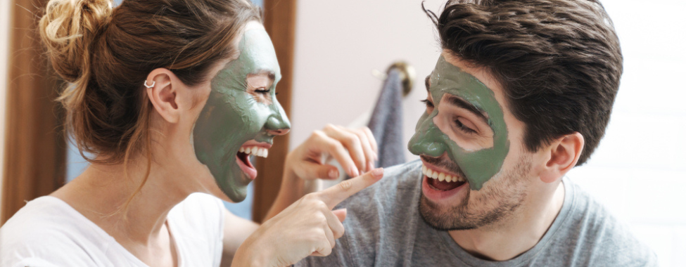 Couple Using DIY Face Masks for DIY Home Spa Treatments