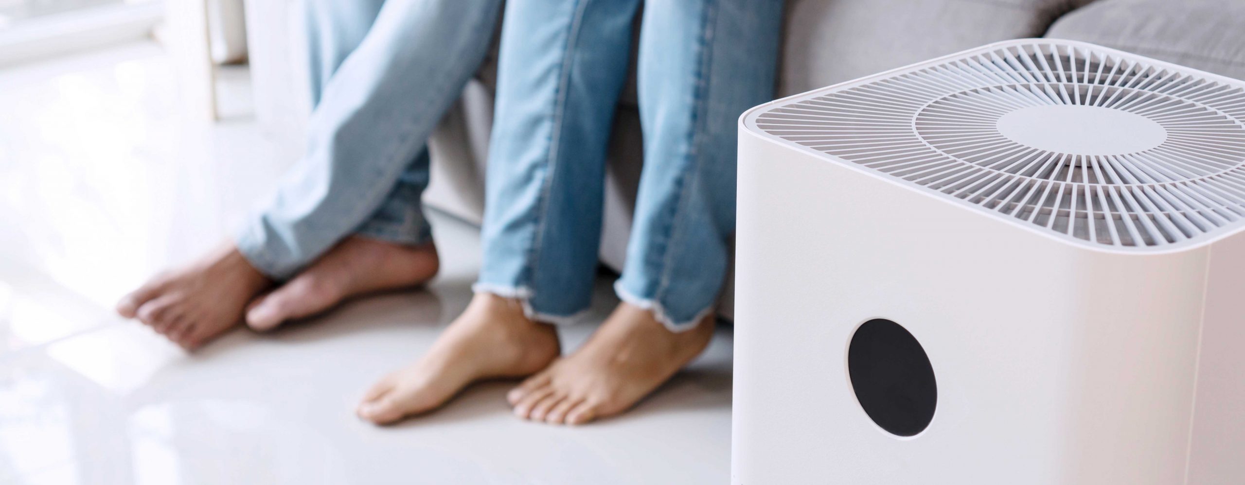 People Using Air Purifier in Home for Lung Health