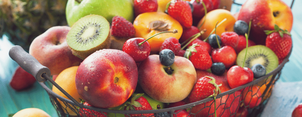 Basket of Healthy Spring Fruits