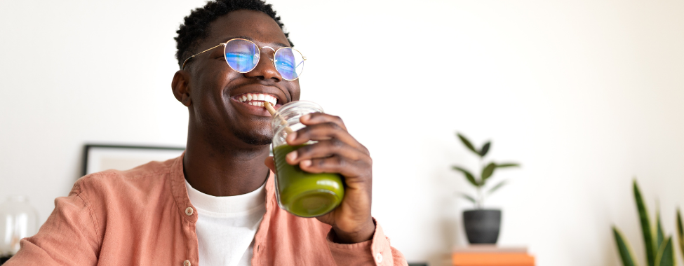 Happy Man Doing a Healthy Detox Plan in Spring