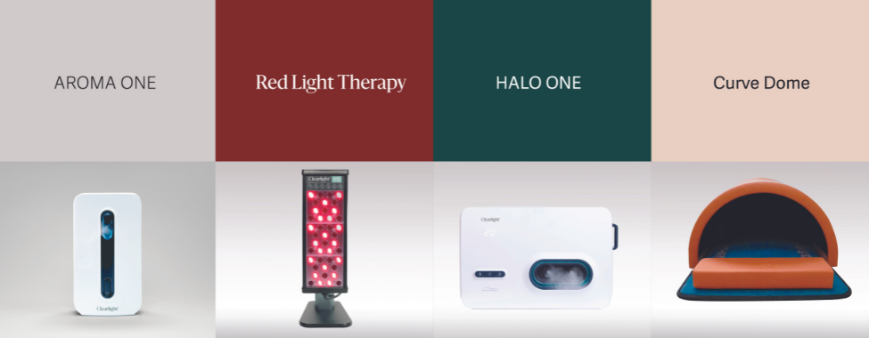 Clearlight® Gift Guide with AROMA ONE®, Red Light Therapy, HALO ONE®, and Curve Dome