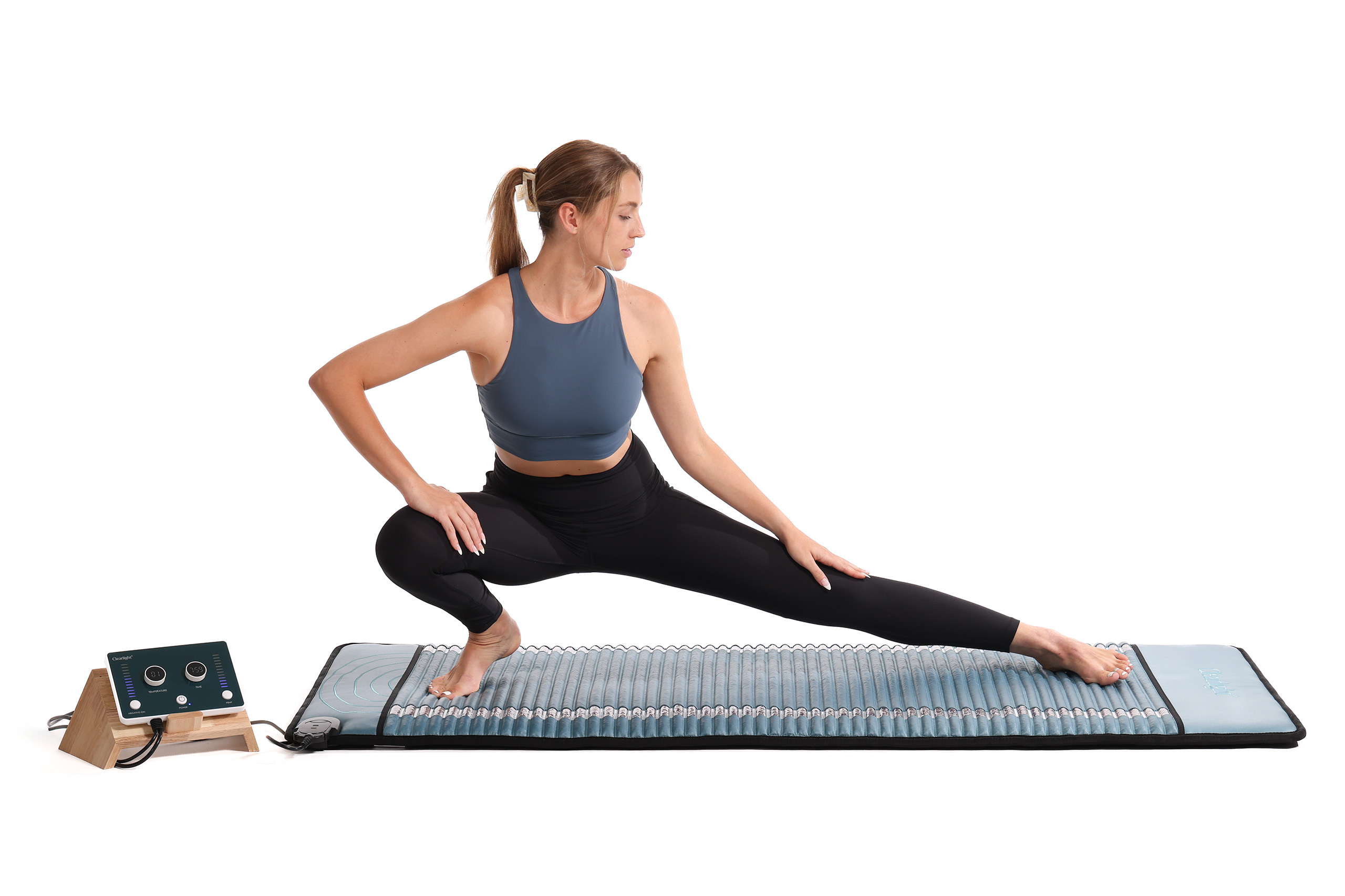 Woman stretching on mat