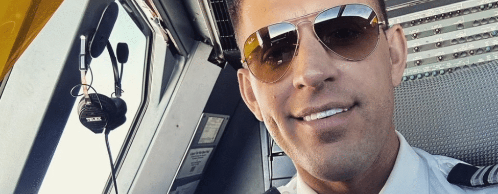 Pilot Doyle Tonneson in Cockpit of Plane