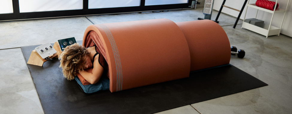 Woman Using Clearlight CURVE Infrared Sauna Dome