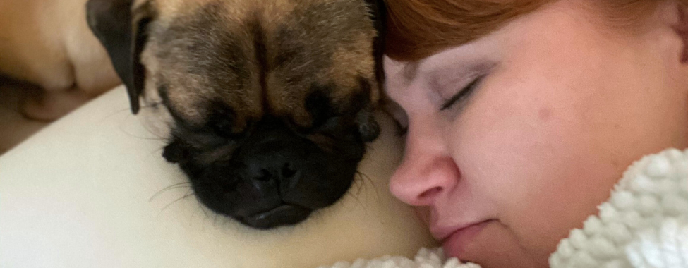 Melissa Van Riper and Her Pug Freddie Mercury