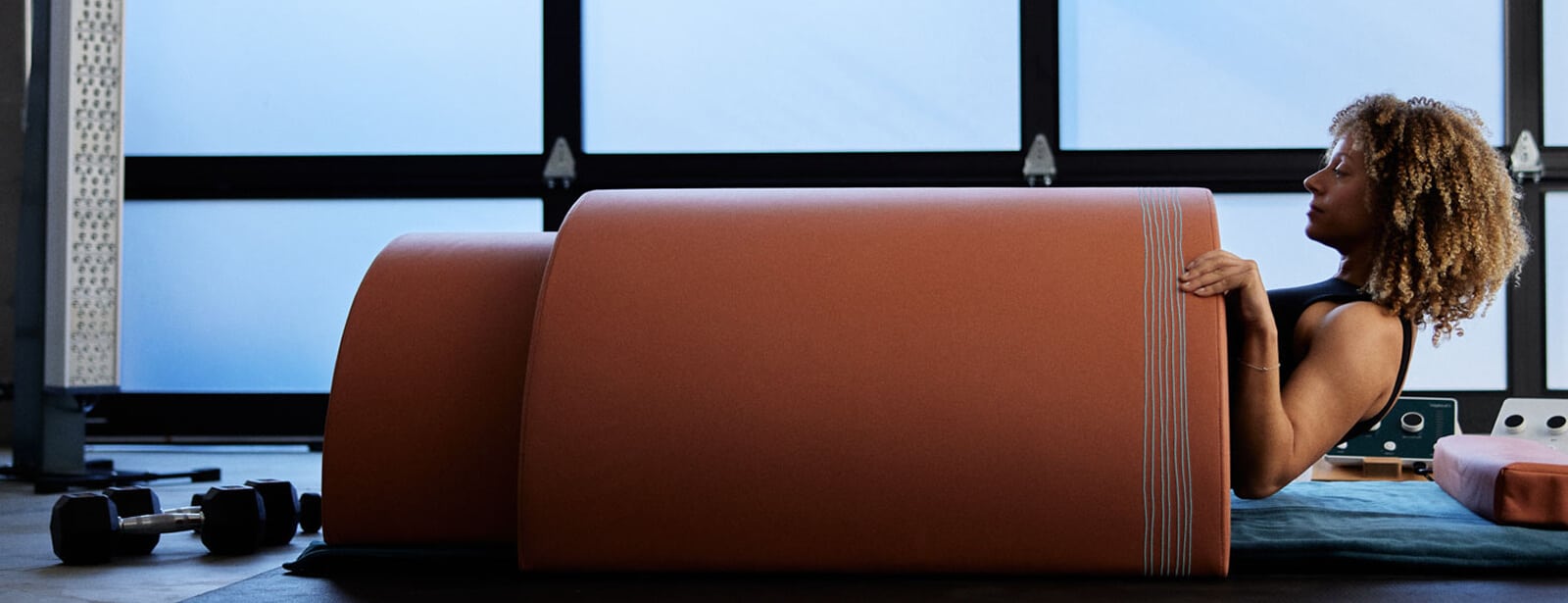 Woman laying in therapy tube