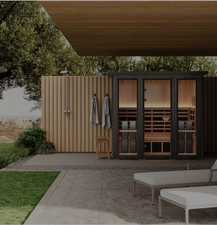 A custom sauna from Clearlight Saunas outdoor