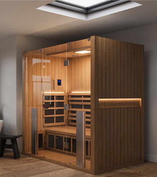 A Clearlight Sauna in an enclosed room