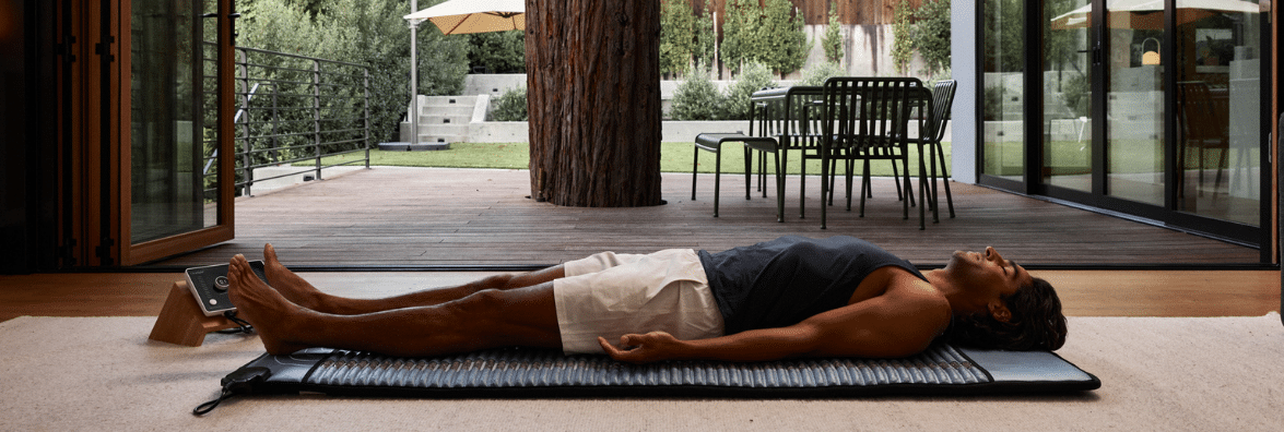 Man Using Clearlight PEMF Amethyst Mat