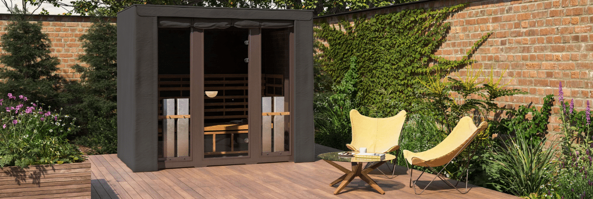 Vacation Rental Wellness Retreat Setup with Outdoor Clearlight Infrared Sauna