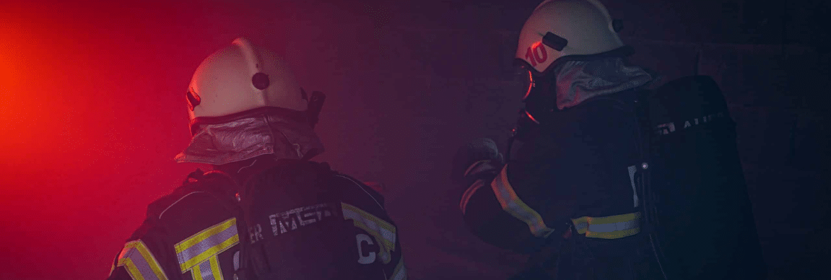 Firefighters Walking Toward Fire
